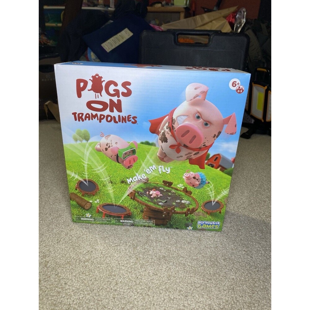 Pigs on Trampolines Game New PlayMonster Kids Board Game